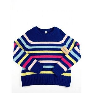 Thereabouts Plus Girls XL 18.5P Sweater Blue Multi Stripe Knit Chenille NWT